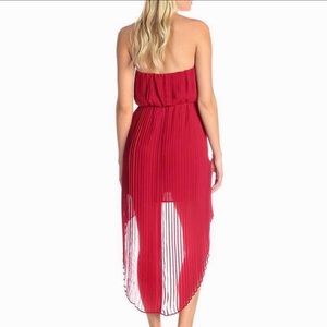 BCBG NWT Pretty In Pink Pleated Strapless High‎ Low Dress Size Small